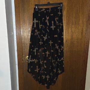 Forever 21 Black and Tan Asymmetrical Maxi Skirt